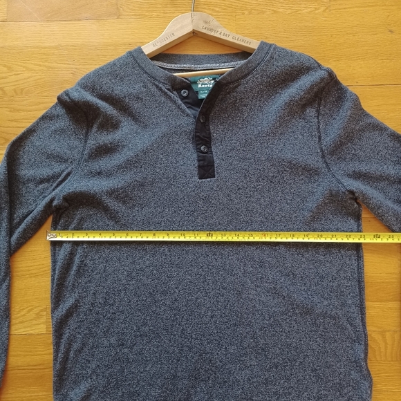Roots Men's XL Killarney Henley Pepper Gray Black Shirt Cotton Sweater - Picture 5 of 11